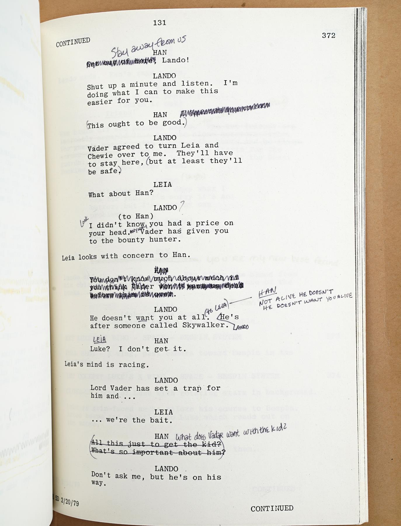 Carrie Fisher's script from Star Wars, Prop Store auction