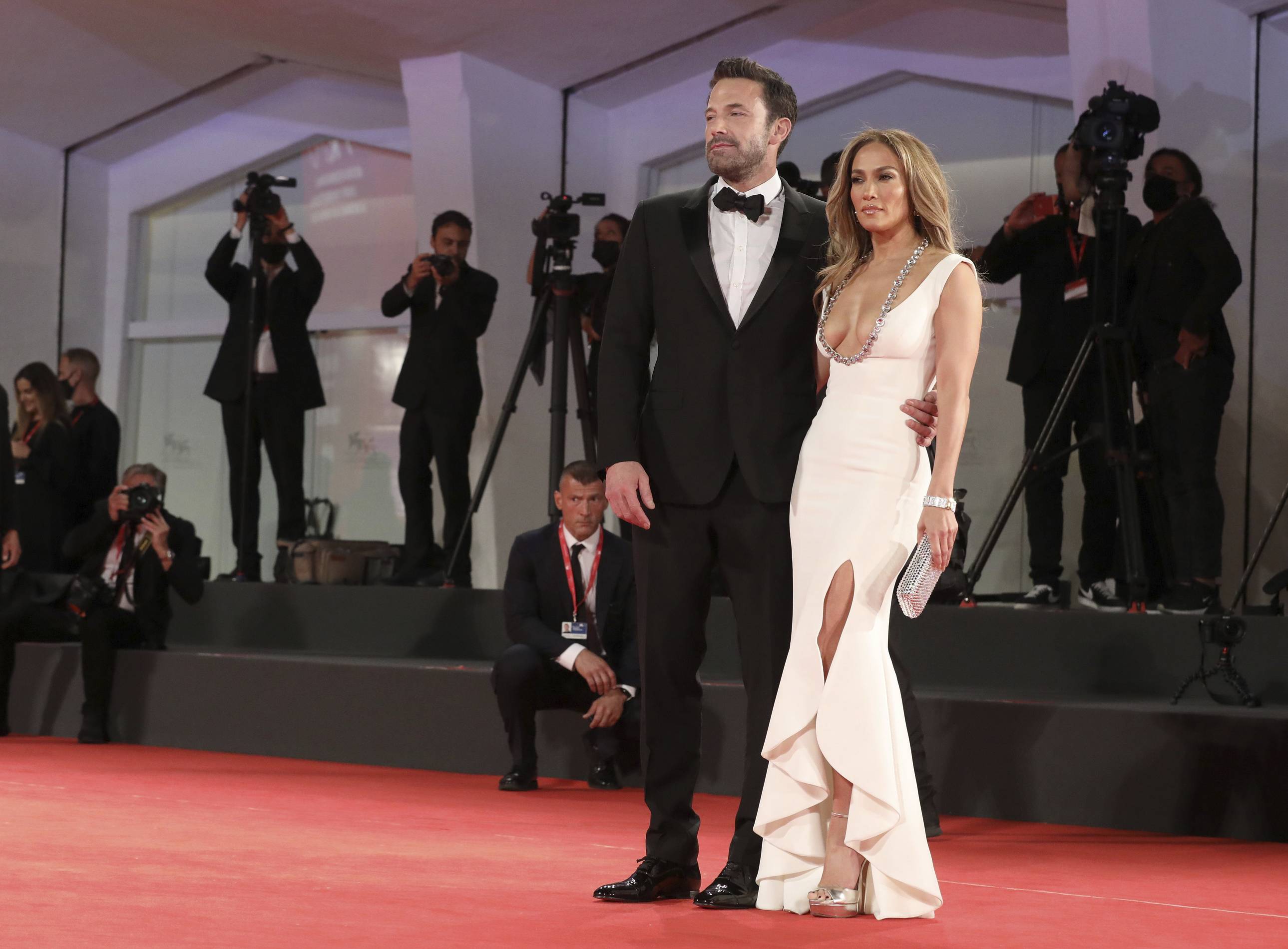 Ben Affleck and Jennifer Lopez on the red carpet in Venice.